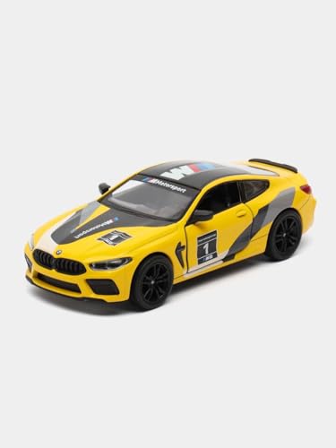 Image of Premium M8 GTE 1:38 Scale Diecast Model Car Toy - Authentic Motorsport Design, with Iconic Racing Graphics, Pull-Back Action - Perfect Collectible or Gift for Kids & Enthusiasts Yellow