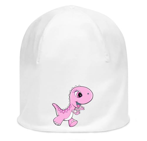 Bonnet mince coton blanc dinosaure violet élastique contre la fraîcheur printanière