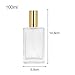 BEAUYK 100 ml (3.4 oz) Large Clear Thick Glass Empty Bottle, Gold/Silver Spray Perfume Bottle Atomizer Bottle Makeup Tool for Travel (Gold)