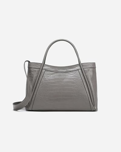 Image of NEWBELLA Tote Bag for Women, Vegan Leather Crossbody Shoulder Bag, Top Handle Satchel Purse for Work, Travel, Daily Use (Grey-1, for 13 inch laptop)