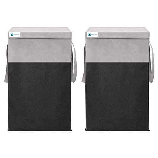 68 L Grey Black Laundry Basket (Pack of 2)-image-8