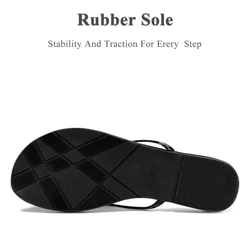 Image of Cheval Flat Leather Flip Flops for Women, Comfortable Dressy Thong Sandals 2026 Summer and Spring Vacation Essentials, Chanclas Para Mujer