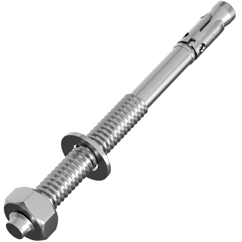 Lumonic 5x Anclaje para cargas pesadas M8 x 110 Galvanizado I Para uso como anclaje metálico, anclaje de perno, anclaje de rayo I Diversos tipos de in