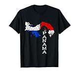 Panama Map Outline Panamanian Flag Panama Travel T-Shirt