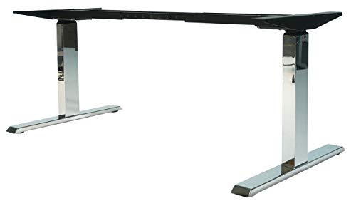 Preisvergleich Produktbild bümö® elektrisch höhenverstellbarer Schreibtisch DIY Schreibtisch-Gestell verchromt (ohne Tischplatte) mit Kollisionsschutz & Sanft-Start / Stopp in Chrom