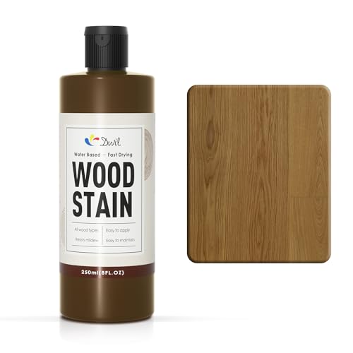 Comparison: Best Stain For Oak Cabinets 7 DWIL Water Based Wood Stain - Multiple Finishes, Fast Drying, Indoor and Outdoor Furniture, Wood Paneling, Cabinets and More, Low Odor & Non-Toxic (8.5oz Natural Oak)