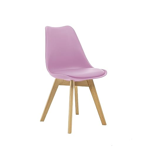 Cadeira Saarinen Wood Com Estofamento - Rosa