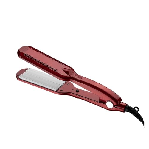Plancha profesional para cabello con placas anchas rojas miniatura 1