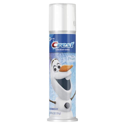 Disney's Frozen Crest Kid's Cavity Protection Toothpaste, Blue Bubble Gum, 4.2 Ounces Each (Value Pack of 2)