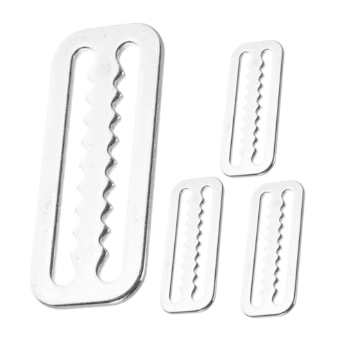 BRIGHTFUFU Scuba Diving Belt Buckle Set 4pcs Serrated Steel Diving Belt Weights Retainer