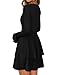 PRETTYGARDEN Womens Fall Fashion 2025 Long Bell Sleeve Mini Sweater Dress Casual Crewneck A Line Knit Short Cocktail Dresses(Black,Small)