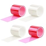 YGDMD 4PCS 16.4 Ft × 1.98 Inch Tail Light Tape,Transparent & Red Tail Light Tape for Tails Lights Repair...