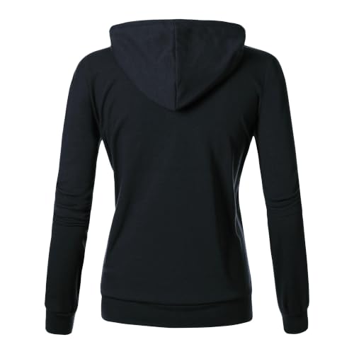 Image of GIVON Womens Casual Zip Up Hoodie Cotton Blend Soft Fabric Basic Layering Hooded Jacket with Kangaroo Pocket