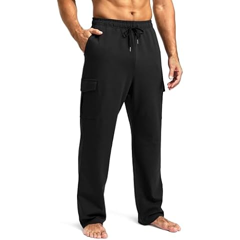 Pudolla Men's Cotton Cargo Sweatpants Cover