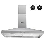 FIREGAS 30 inch Wall Mount Range Hood, Stainless Steel Stove Vent Hood with 3 Speed Exhaust Fan,...