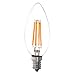 EmeryAllen 5.0W B10 LED Filament Candelabra Bulb, Dimmable - E12 Base, 120V AC, CRI >80, CCT 2700K
