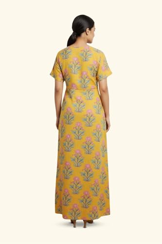 Image of NIHSAMAH Cotton Nighty for Women - Printed Stylish Night Gown, Comfortable Sleepwear Long Nightwear, Maxi