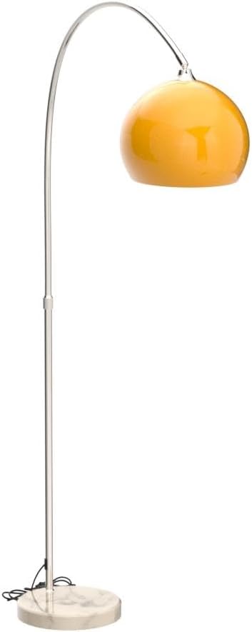 Jago® Lampadaire sur Pied - Réglable en Hauteur, avec Arc, Pivotant, Économe en Énergie avec 60W (avec Ampoule Standard E27) ou 8W (avec Ampoule LED E27), Blanc - Lampe de Salon, Intérieur