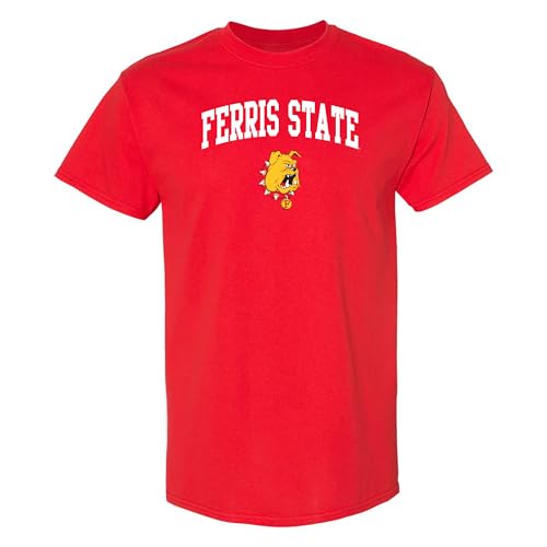 UGP Campus Apparel AS03 - Ferris State Bulldogs Arch Logo T-Shirt - Large - Red