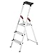 Hailo 5_8813-001 - Escalera de Tijera de Aluminio con peldaño Ancho XXL EasyClix (3 peldaños)