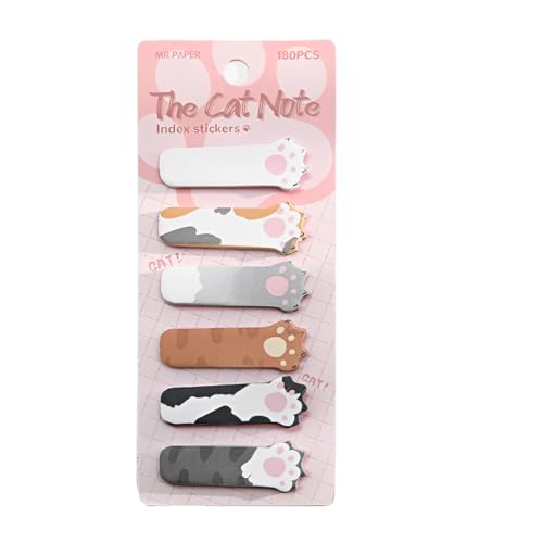 JAWUZ 180 Pegatinas para marcapáginas, grabables y extraíbles, temática de Gatitos