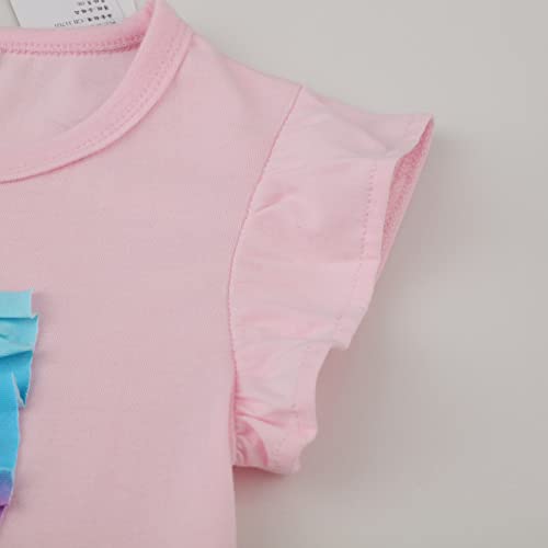 Image of Girls Cotton Long Sleeve Casual Cartoon Appliques Striped Jersey Dresses