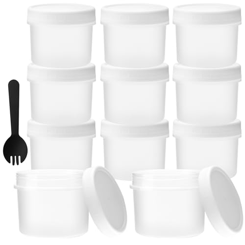 16 Stk Kleine Lebensmittelbehälter,160ml Kunststoffbehälter mit Deckel,Wiederverwendbare Kunststoffbehälter,Frischhaltedosen aus Kunststoff mit Schraubdeckel,für Suppen Deli-Cups zum Essenszubereitung