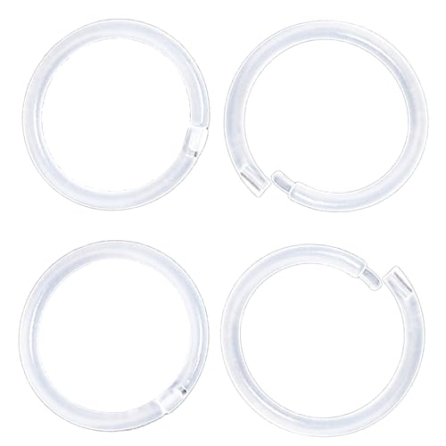20 Gauge Anti-Allergy Unisex Plastic Hoop Ear Retainers, Clear Nose Rings, With Buckle, For Sensitive Ears & Skin