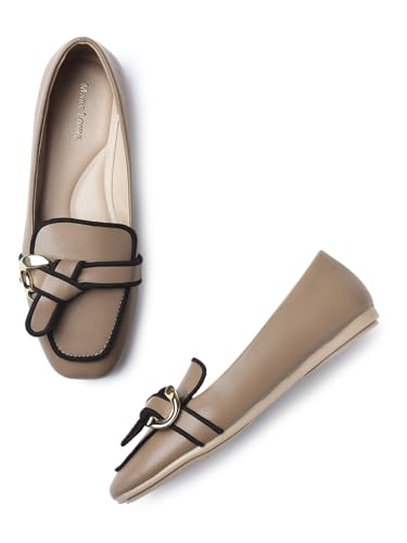 Image of Marc Loire Solid Casual Loafers for Women| Stylish Fashion Slip-On Flat Loafers Shoe with TPR Sole| Party & Office Footwear