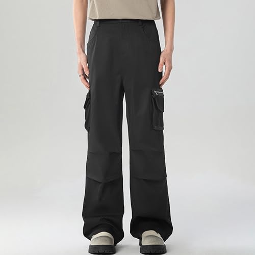 XYXIONGMAO Men's Multi Pocket Black Baggy Hip Hop Loose Techwear Cargo Pants Streetwear Sweatpants Casual Tactical Pants4