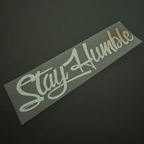 Image of Car Stickers for Stay Humble Auto Front Rear Windshield Window Decal Vans Truck Window Tail Decoration (Laser Rainbow, 20x5cm)