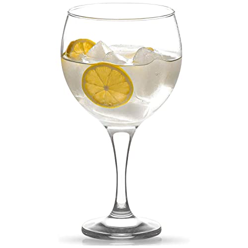Tradineur - Set de 6 copas de cristal Misket para vino, combinados, cócteles, champán, agua, aptas para lavavajillas, elegantes, fiestas (210 ml - 14,8 x 6,8 cm)