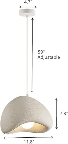 Japanese Wabi Sabi Boho Mid Century Modern Dome Pendant Lighting Strong Concrete Coastal Chandelier Kitchen White Gray Industrial Hallway Restaurant Hanging Lamp Light for Farmhouse - Image 3