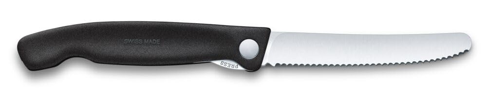 Victorinox Faltbares Picknickmesser mit Wellenschliff, 11 cm, Schwarz – Ansicht 3