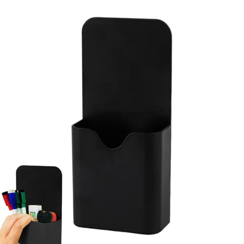 Soporte magnético negro para marcadores de borrado en , soporte para bolígrafo y borrador para pizarra blanca, organizador de almacenamiento para lápices, organizador de almacenamiento para