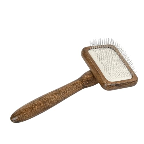 Spazzola per Cani e Gatti Pelo Lungo e Medio – Cardatore Professionale con Denti in Acciaio Inox, Rimuove Peli Morti, Sottopelo e Nodi – Pettine Toelettatura Animali Domestici Manico Antiscivolo