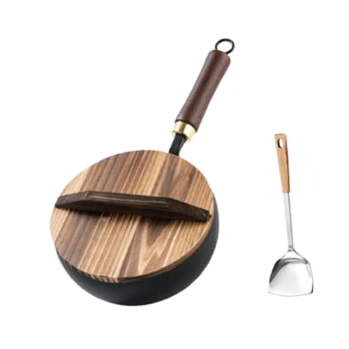 Wok con tapa de madera y fondo plano, 20 cm miniatura 6