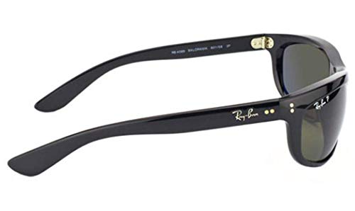 Ray-Ban BALORAMA RB4089-601/58 POLARIZED Sunglasses Black w/Green Lens 62mm3