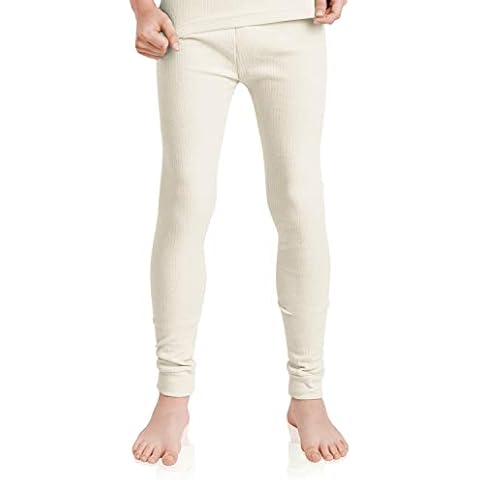 MT Kinder Ski- & Thermohose - Winter Unterwäsche lang für Jungen und Mädchen - Ecru Creme 134-140 Cover