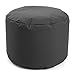 mokebo® Outdoor Pouf für Balkon & Garten 'Der Ruhepouf', runder Hocker, Leichter Sitzpouf & Beistelltisch mit EPS-Perlen Füllung, Made in Germany | Outdoorstoff in Anthrazit, Schwarz, Grau
