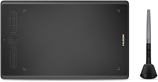 تابلت رسومات H610X من هيون مقاس 10 بوصات × 6.25 بوصة، مستويات ضغط 8192 8 مفاتيح، دقة 5080 خطًا في البوصة، لون أسود