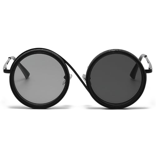 Adjustable Tint Sunglasses 1-9 Gears Retro Metal Round Polarized Sunglasses for Men with ND Filter Lenses Sun Glasses