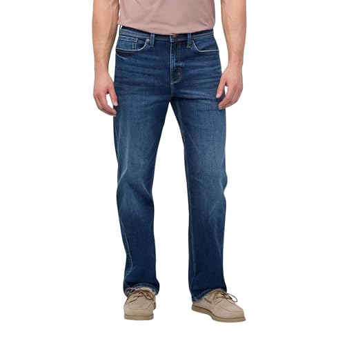 DUER Men's Performance Denim+ Relaxed Straight Jean, Prairie Indigo (40W x 30L)