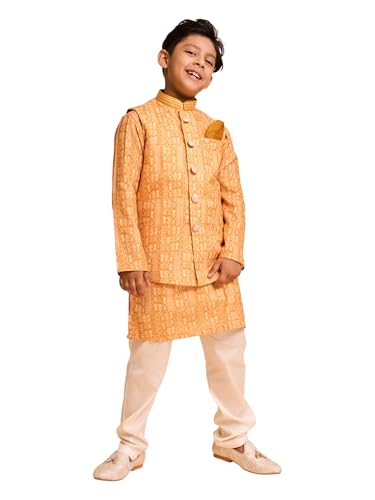 Kurta enfant veste paillettes Manyavar costume indien garçon de cérémonie 3 pièces