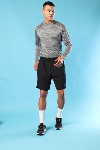 Image of CHKOKKO Men Shorts for Gym Sports or Running | Dry-Fit Fabric Single Layered Active Summer Workout Wear Knee Length Regular Fit | Elastic Waist with Front and Back Pockets