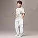 Boys Sweatpants Baggy Wide Leg Cargo Joggers Kids Sweat Pants Athletic Straight Leg Fleece Lined Winter Teen Boys Preppy Clothes Youth Sweatpants Loose Fashion Holiday Back to Shcool Clothing White