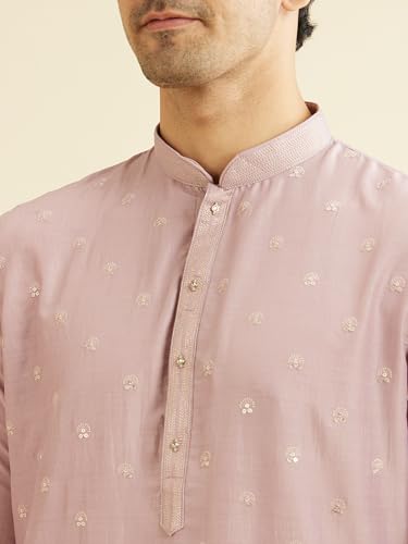 Image of Manyavar Men's Art Silk Embellished Kurta Pyjama Set (2pcs)