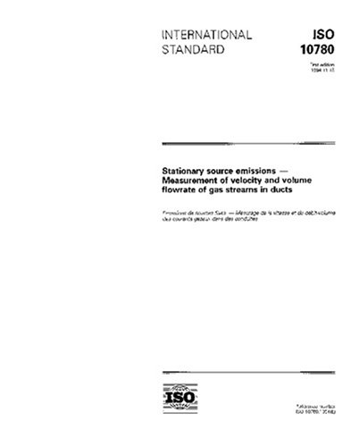 ISO 10780:1994, Stationary source emissions - Measurement of velocity ...