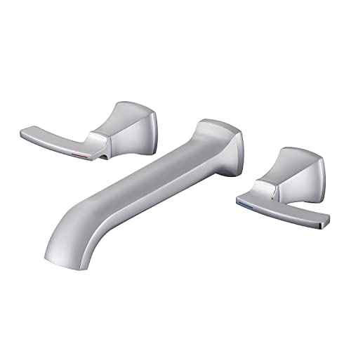 Qinkell Tub Faucet Wall Mount Tub Filler Chrome High Flow Long Spout Reach Roman Bathtub Faucets With 2 Handles #TOP4