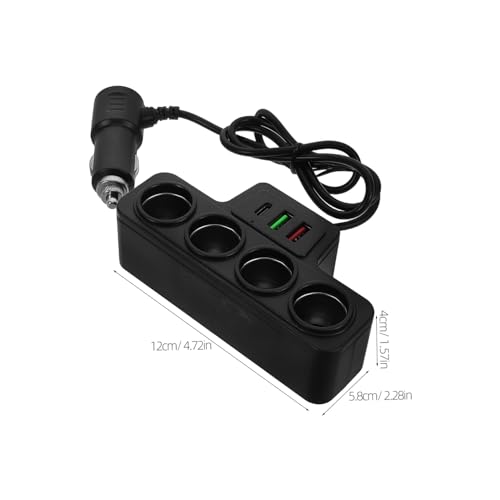 Cargador de coche USB rápido con divisor de puerto y adaptador portátil CVUTOVO seguro 2